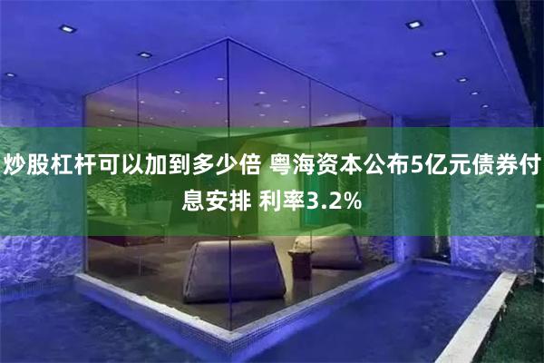 炒股杠杆可以加到多少倍 粤海资本公布5亿元债券付息安排 利率3.2%