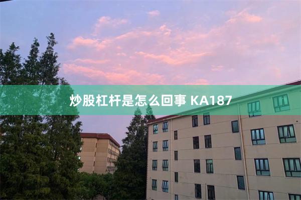 炒股杠杆是怎么回事 KA187