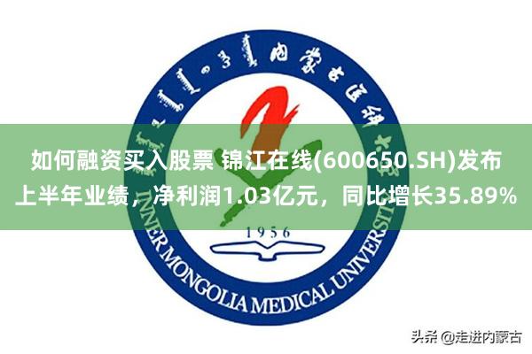 如何融资买入股票 锦江在线(600650.SH)发布上半年业绩，净利润1.03亿元，同比增长35.89%