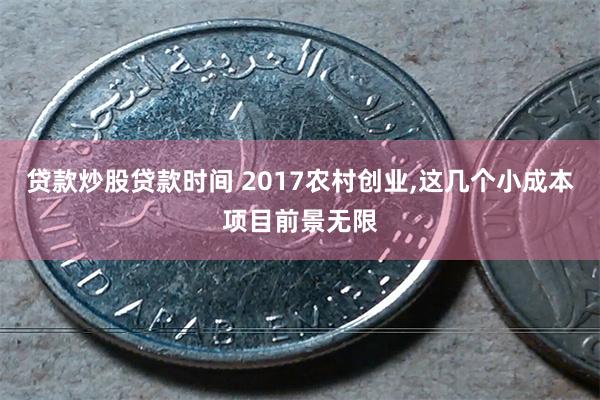 贷款炒股贷款时间 2017农村创业,这几个小成本项目前景无限